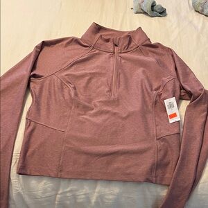 Old Navy Women's Mauve Quarter-Zip Sweatshirt